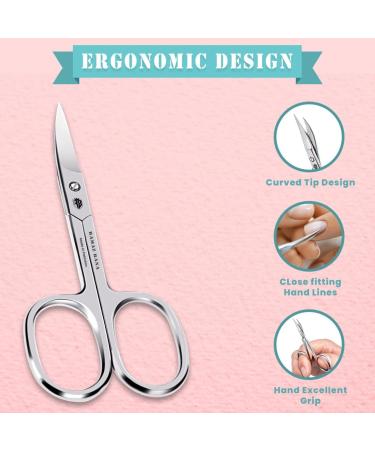 Professional Nail Scissors - Extra Fine Stainless Steel Smoke Shears with Leather Case for Toenails & Fingernails - Buy Online on GoSupps.com
