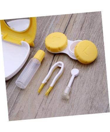 Buy Solustre 2-Pack Eye Contact Case & Travel Container for Colored Contact Lenses - Yellow - Ideal Lens Storage & Tweezers - Buy Online on GoSupps.com