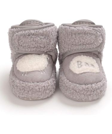 MASOCIO Cute Sheep Booties - Infant Soft Sole Warm Boots (6-12 Months, Gray) - Buy Online on GoSupps.com
