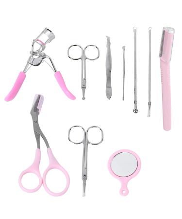 Beaupretty 10st curved stainless steel scissors culeric tweezers with sloping pointed eyebrow trimmer for women lady shaver ladies razor eyebrows trimmer steel freulein