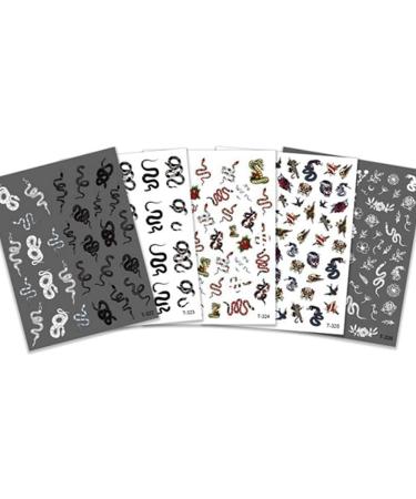 Decoration Adhesive Nail Art Sticker Decals Nail Sticker Flower Design Back Glue Snake Pattern(4) Style4 - Buy Online on GoSupps.com