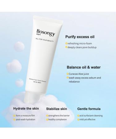 BOSONGY Cleansing Foam Amino Acid Face Wash120ml(4.05fl.oz) Gentle Korean Skincare Cleanser with Ceramide pH-Balanced for Sensitive Skin Removes Sunscreen &Light Makeup Hydrating&Skin Revitalizing. - Buy Online on GoSupps.com