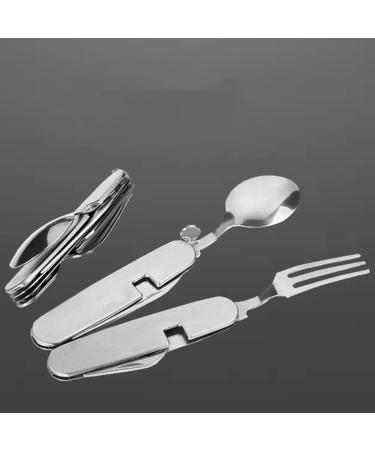Convenient Tableware Foldable Outdoor Camping Stainless Steel Tableware Combination Set Portable Suitable for All Scenarios - Buy Online on GoSupps.com