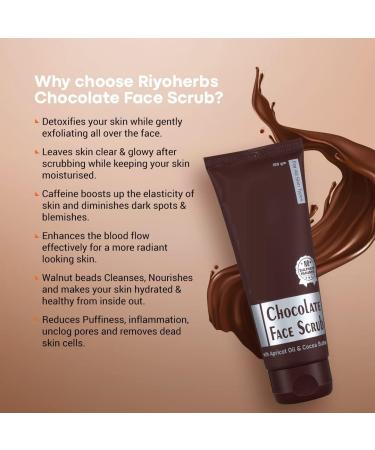3.52oz 100gm Chocolate Face Scrub Comes with the Goodness of Cocoa Butter Diminishes Dark Spots & Blemishes Reduces Puffiness Inflammation Unclog Pores & Removes Dead Skin Cells  - Buy Online on GoSupps.com