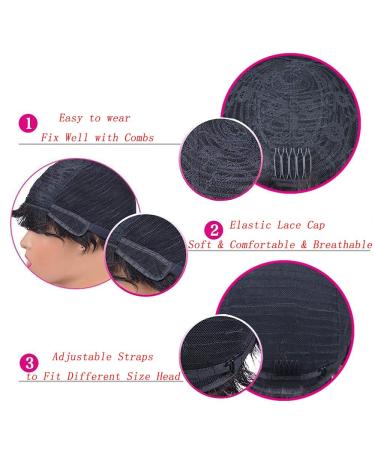 Brazilian Virgin Short Pixie Cut Wig for Black Women - 100% Human Hair - 1B Color - Buy Online on GoSupps.com