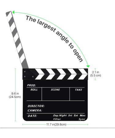 Flexzion Acrylic Clapboard Director's Clapper Board 10x12 - Hollywood Film Studio Slateboard for Home Video with Black/White Sticks - Buy Online on GoSupps.com