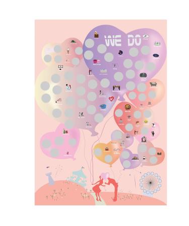 Fangkun 100 Dates Scratch Off Poster Couples Bucket List 100 Dating Idea for Couple Activities 100 Sweet Things to Do with Your Other Half New Year Valentine's Day Gifts for Couples 16.5'' x 23.4''