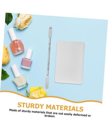 Palette De Maquillage Carr e Acier Inoxydable Plateau De M lange Avec Spatule Pour Nail Art Et Cosm tiques Avec Anneau Pratique - Buy Online on GoSupps.com
