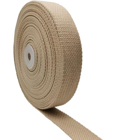 1 Inch Wide 10 Yard Heavy Cotton Webbing Strap for Bag Handles & Belts - Khaki - Buy Online on GoSupps.com