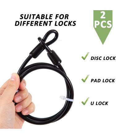Buy Slope Cable Steel Cable with Eyelet - 1m Long 6mm Thick Black - 2 Pieces for Bicycle Trailer Security - Buy Online on GoSupps.com