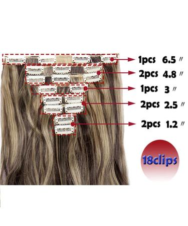 24 Inch 18 Clip Synthetic Hair Extensions - High Temperature Fiber Wig Set (8pcs) - Style 16P613 - Buy Online on GoSupps.com