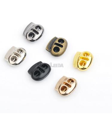 Hole Cord Lock Stopper spring buckle Cord Locks Toggles DIY 30pcs/lot Oval Metal Alloy Stoppers Toggle Cord Locks Drawstring Two Hole For 4mm Bungee(Gold) 14mmx17mm Gold - Buy Online on GoSupps.com