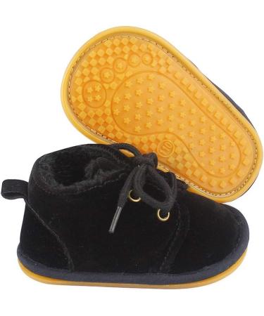 LACOFIA Baby Winter Shoes - Infant Anti-Slip Lace-up Booties (12-18 Months, Black) - Buy Online on GoSupps.com