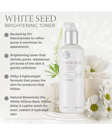 The Face Shop Whiteseed Brightening Toner - Hydrating Skin Brightening Treatment | Moisturizing Botanical Skincare for Improved Texture & Clarity - 5.4 Fl Oz - Buy Online on GoSupps.com
