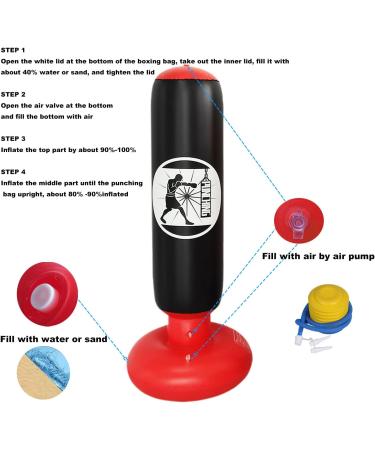 Kids Boxing Practice Set - Punching Bag for 3-8 Years with Gloves & Air Pump, Black - Buy Online on GoSupps.com