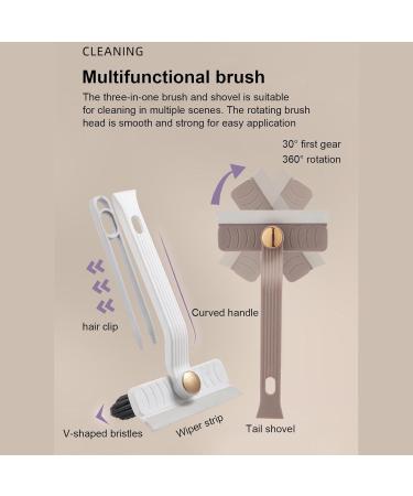 Crevice Brush - Crevice Cleaner Brush | 360-Degree Rotatable Kitchen Squeegee Brush | Kitchen Squeegee Brush With V-Shaped Bristles| Multifunctional Cleaning Brush For Tiles Mirrors Home And Apartme White - Buy Online on GoSupps.com