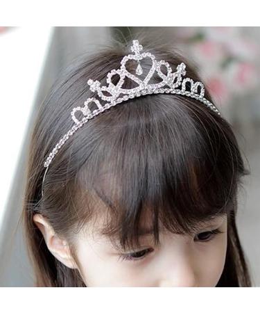 Gortin Girls Crystal Tiara Crown Silver Children Princess Crown for Birthday Party Rhinestones Headbands Bride Wedding Headpieces for Girls and Kids (Type 1) Set 1