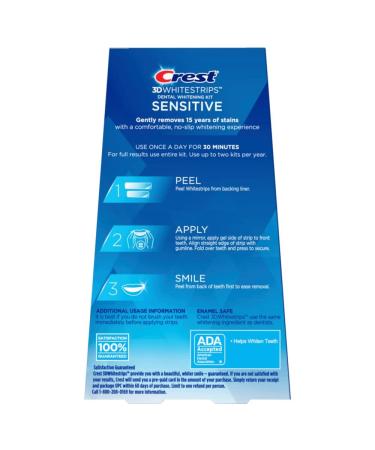 Crest 3D Whitestrips Sensitive: At-home Teeth Whitening Kit - 18 Treatments | Removes 15 Years of Stains - Buy Online on GoSupps.com
