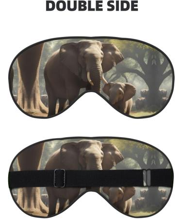 BREAUX Elephant Print Sleeping Eye Mask | Double-Sided Blackout Eye Mask for Travel | Premium Comfort & Style - Buy Online on GoSupps.com
