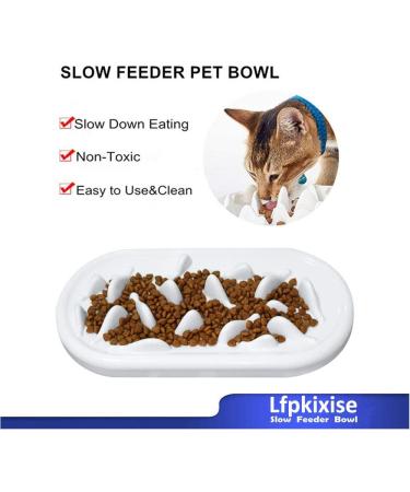 Upgraded Slow Feeder Cat Bowl | Interactive Bloat Stopper | Durable & Prevents Obesity | White Fish Bone Design - Buy Online on GoSupps.com