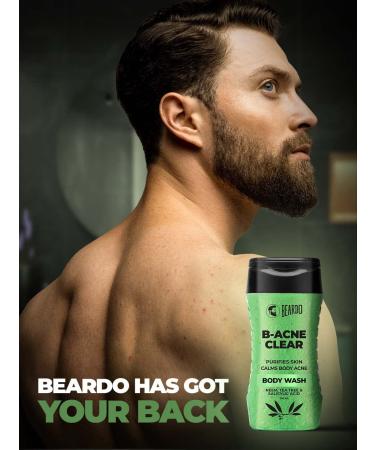 BEARDO Body Acne Body Wash for Men 200 ml | Neem & Tea Tree Formula | Clear Skin Solution | Purify Body Acne | B-acne Bodywash - Buy Online on GoSupps.com