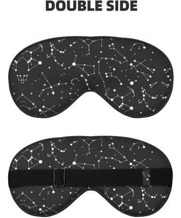 Starry Constellation Print Light Blocking Eye Mask | Soft Adjustable Sleep Mask for Travel & Yoga - Buy Online on GoSupps.com