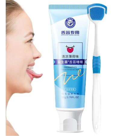 Intoximt Gums Tongue Cleaner - Natural Organic Gel & Ergonomic Brush Set for Bad Breath & Stain Removal - Buy Online on GoSupps.com