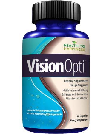 Vision Opti - Eye Health Supplement with Lutein Zeaxanthin Selenium Zinc and Vitamins A & C | 60 Capsules - Buy Online on GoSupps.com