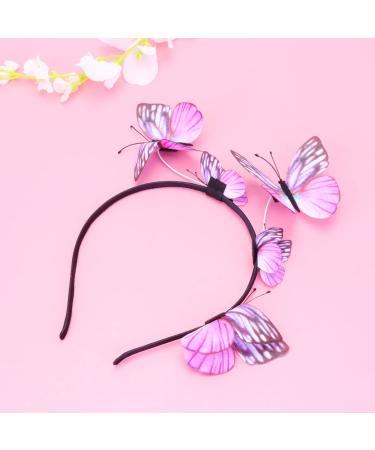 Shop Heallily Pink Butterfly Fascinator Headband - Bohemian Crown for Weddings & Photo Props - Buy Online on GoSupps.com