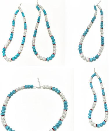 OralGos Fashion Disco Ball Necklace - Rhinestone Baseball Clavicle Chain for Athletes - Sporty Blue Jewelry - International Shipping Available - Buy Online on GoSupps.com