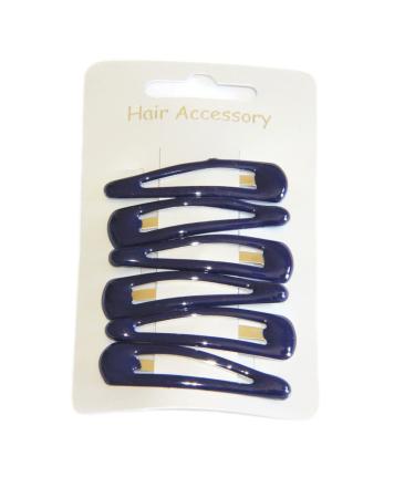 Hair clips school colours 5 cm navy blue