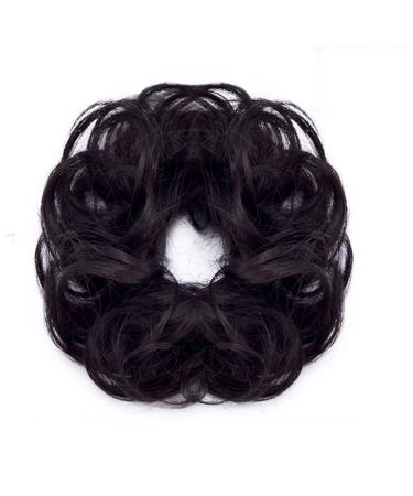Light Brown Human Hair Scrunchie - Elastic Bun Updo Chignon Curly Accessory for Women - Buy Online on GoSupps.com