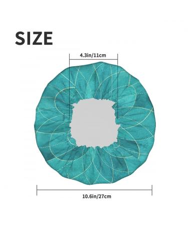 Moslion Argyle Reusable Shower Cap - Teal Turquoise Geometric Plaid Pattern - Large Bath Cap for Women with Long Hair - Buy Online on GoSupps.com