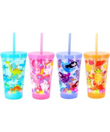 GILANO 16oz Kids LED Light Up Tumbler Water Bottle - BPA-Free, Spill-Proof & Reusable with Straw Lid - Cute Mermaid Design for Boys & Girls - Buy Online on GoSupps.com