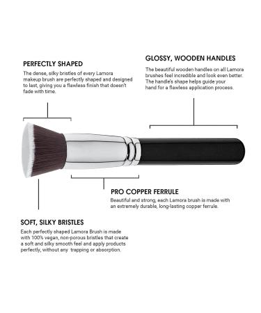 Flat Top Kabuki Foundation Brush - Seamless Makeup Application Tool for Liquid Cream & Powder - Ideal for Buffing & Blending | International Shipping Available - Buy Online on GoSupps.com