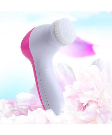 Smooth Skin 5 In 1 Facial Cleansing Brush Long Handle Bath Shower Brush With 5 Brush Heads Natural Easy Storage Daily Supplies Face Scrubber - Buy Online on GoSupps.com