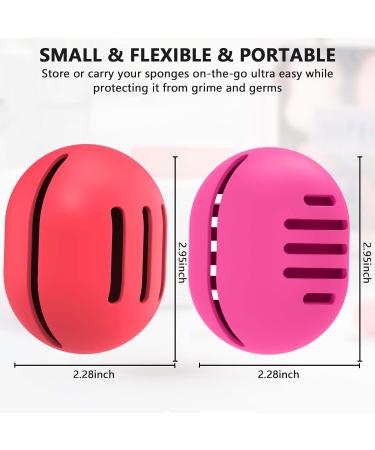 Buy Fauxomor Makeup Sponge Storage - 2 Pack Breathable Silicone Blender Travel Bag for All Sizes - Sustainable Cosmetic Tool - Red & Rose Red - Buy Online on GoSupps.com