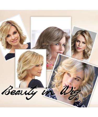 Beimer Blonde Short Curly Bob Wig for Women - Shoulder Length Wavy Wig with Dark Roots - Synthetic Natural Hair for Daily Wear - Buy Online on GoSupps.com