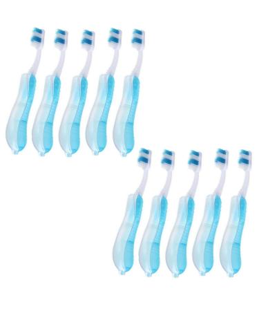 Genetic 5 pieces of foldable travel toothbrush soft foldable toothbrush portable mini toothbrush with soft bristle brushes for sensitive gums for traveling camping (10PC)
