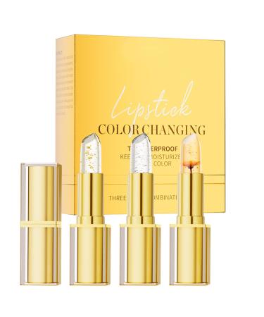 Color Changing Lipstick For Women Color Changing Moisturizing Lip Color Moisture Proof Lips 3 Pack For Women Wedding Date Party Cosmetics