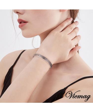 Vicmag Copper Magnetic Bracelet for Women| 99.99% Pure Solid Copper| 6X Ultra Strength Magnets| Adjustable Size| Gift Box Included (Roses) - Buy Online on GoSupps.com
