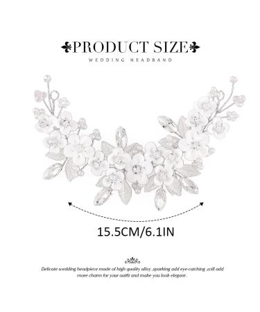 Unicra Silver Flower Wedding Hair Vine with Pearls and Rhinestones - Bridal Hair Piece for Women and Girls - Buy Online on GoSupps.com
