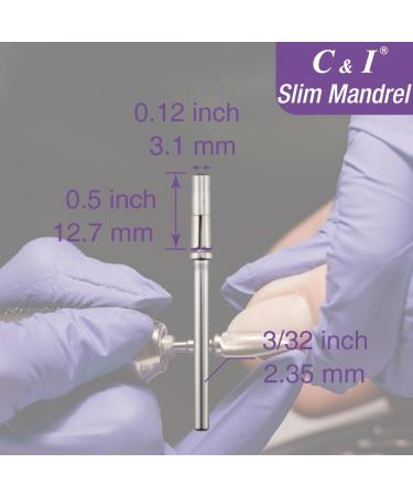C&I Nail Drill Bit Slim Sanding Bit Slim Mandrel E-File Fit for 0.01 inch Sanding Bands Spring Plate Design Professional Drill Mandrel for Acrylic Nails Gel Manicures Pedicures Tools (Blue) - Buy Online on GoSupps.com