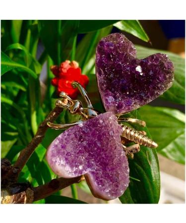 ROUPWKWO Amethyst Stone 30G Natural Amethyst Crystal Cluster Butterfly Fairy Specimen Decoratio - Buy Online on GoSupps.com
