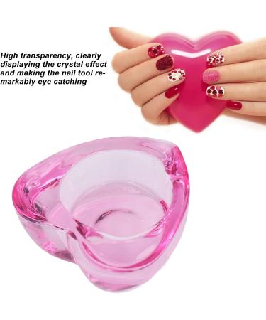 Pink Heart Shaped Glass Nail Tool 2 Pcs Nail Crystal Mug with High Transparency Thickened Dappen Dish Multipurpose Bowl for Nail Art Use - Buy Online on GoSupps.com