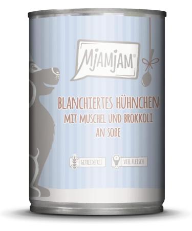 MjAMjAM - premium wet dog food - blanched chicken with mussels and broccoli in sauce 6 pack (6 x 380 g) plain with meat supplement - Buy Online on GoSupps.com