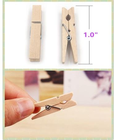 250pcs Mini Natural Wooden Clothespins with Jute Twine for Crafts & Photos - Buy Online on GoSupps.com