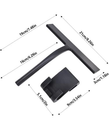 Silicone Bathroom Shower Squeegee with Hook Window Glass Wiper Scraper Cleaner for Bathroom Kitchen Car Glass Black - Buy Online on GoSupps.com