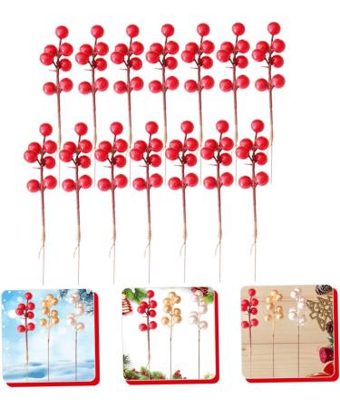 ABOOFAN 60 Pcs Christmas Fruit Christmas Decorations Christmas Holly Berries Christmas Berry Stems Winter Light House Decorations for Home Christmas Tree Fake Berry Foam Red Fruit Wreath Redx3pcs 17x3cmx3pcs - Buy Online on GoSupps.com