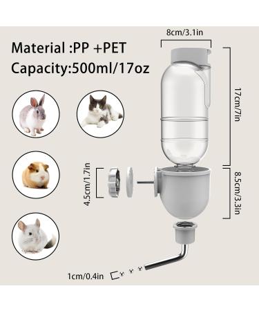 500ml PET Water Bottle for Small Animals - Cage Crate Dispenser for Rabbit Guinea Pig Chinchilla Ferret Squirrel Hedgehog - Grey - Buy Online on GoSupps.com